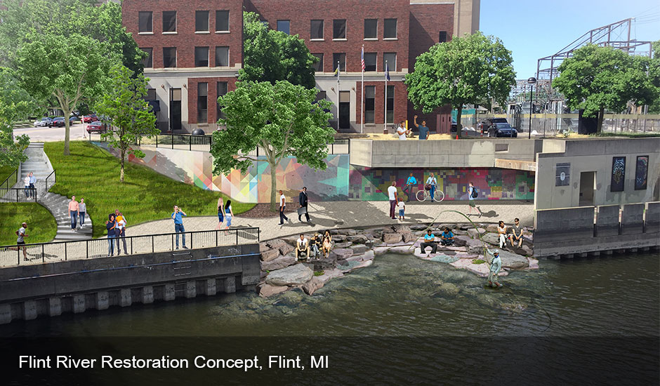 Flint River Restoration Concept, Flint, MI