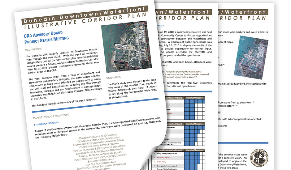 City of Dunedin CRA Master Plan and Downtown/Waterfront Illustrative Corridor Plan